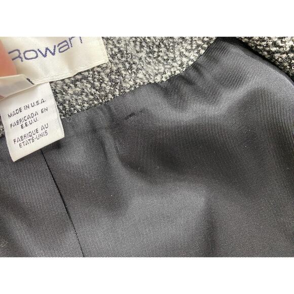 Rena Rowan Blazer Womens 8 Wool Blend Textured Tweed Jacket Pockets Casual Gray - Picture 8 of 15